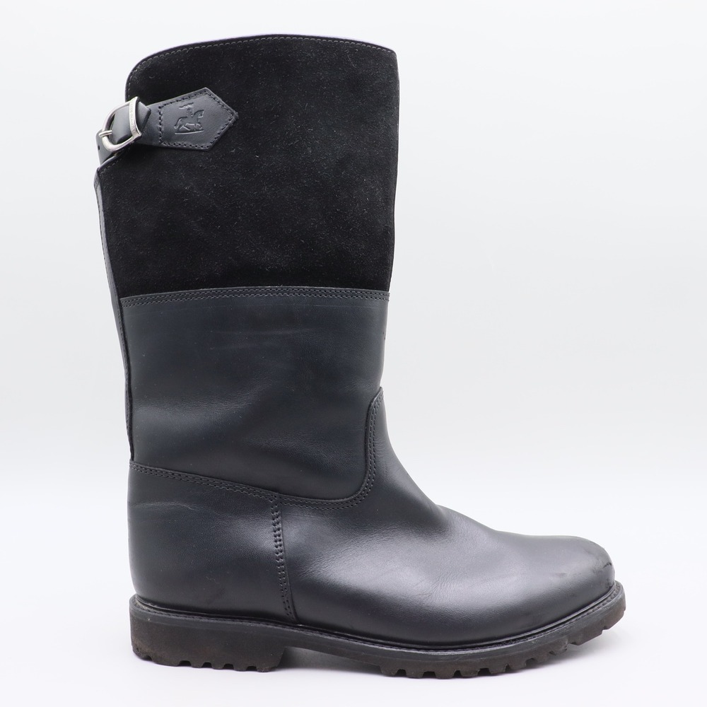 Ludwig Reiter Maronibrater Mens 8.5 Black Leather Suede Shearling Winter Boots